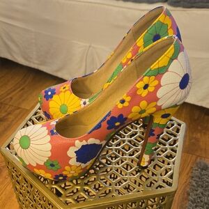 Floral Multicolor Women's Heels